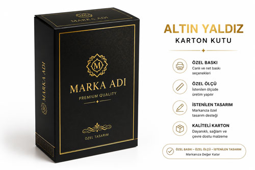 altın yaldızlı karton kutu