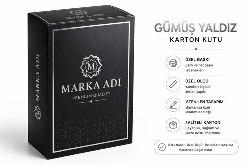 gumus yaldızlı karton kutu