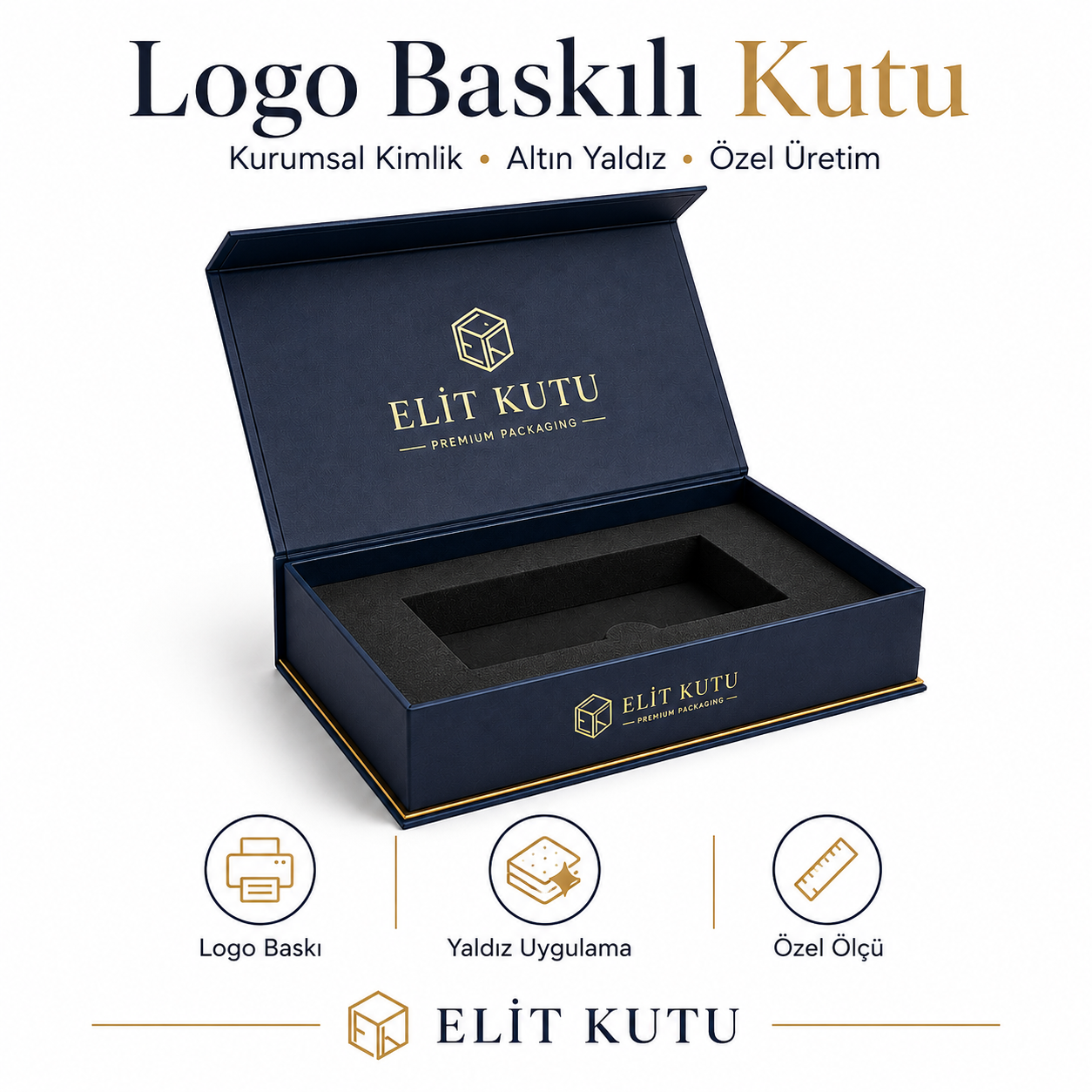 logo baskılı mıknatıslı kutu