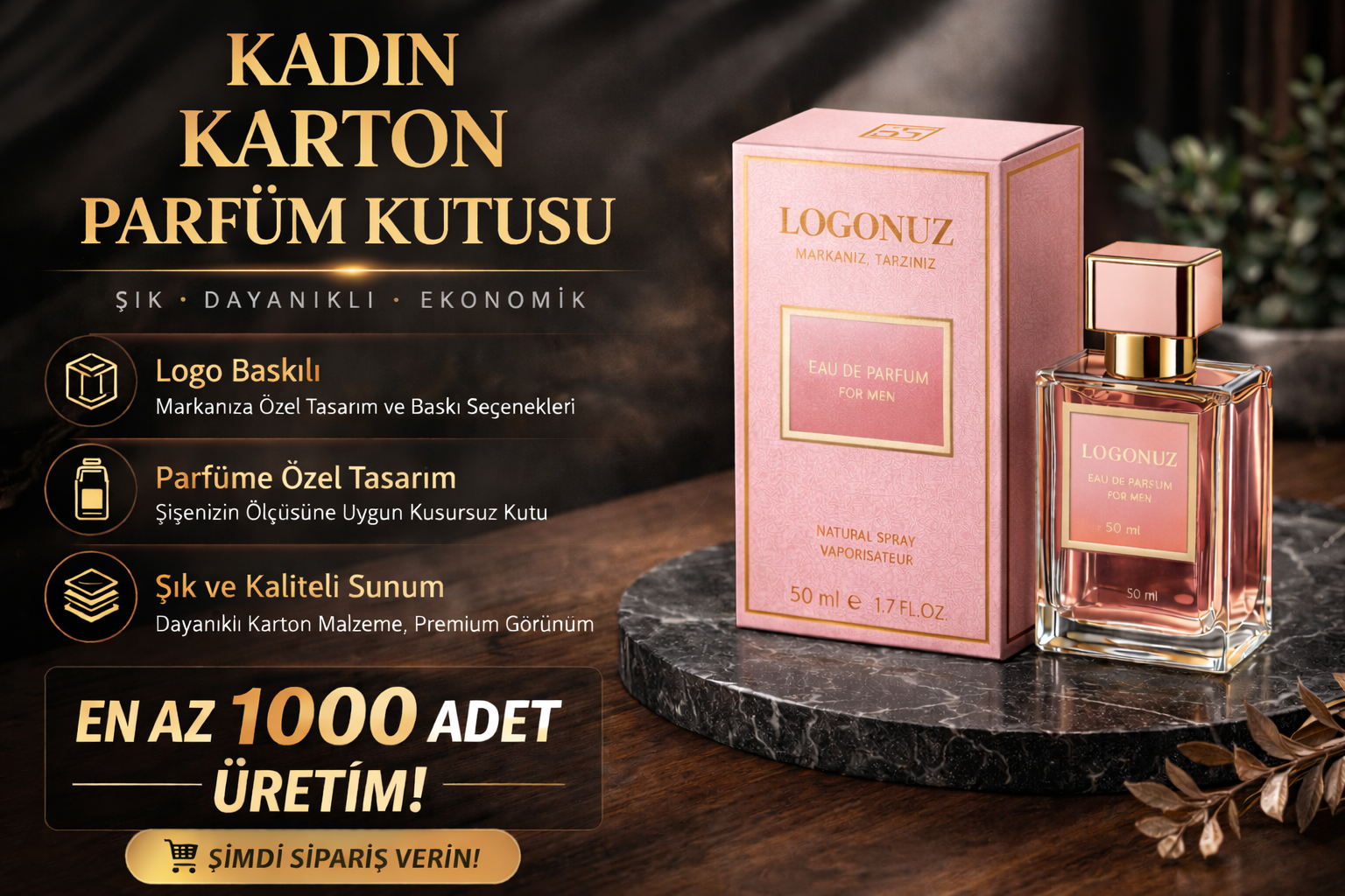 kadın karton parfum kutusu