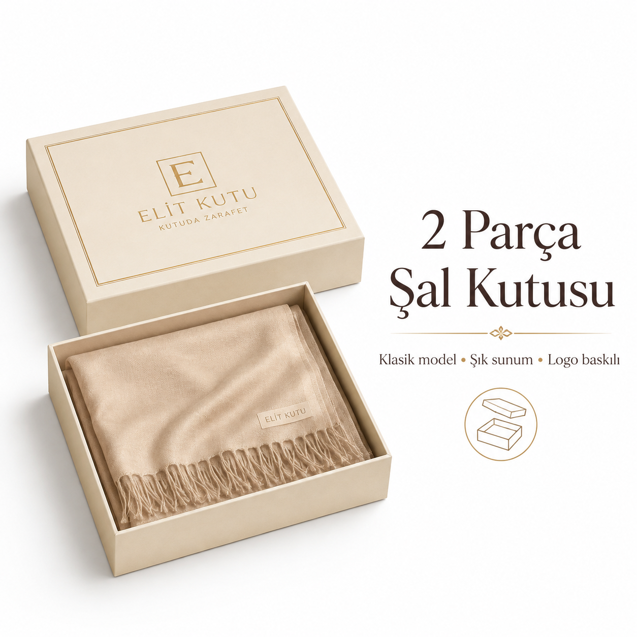 2 Parça Mukavva Şal Kutusu